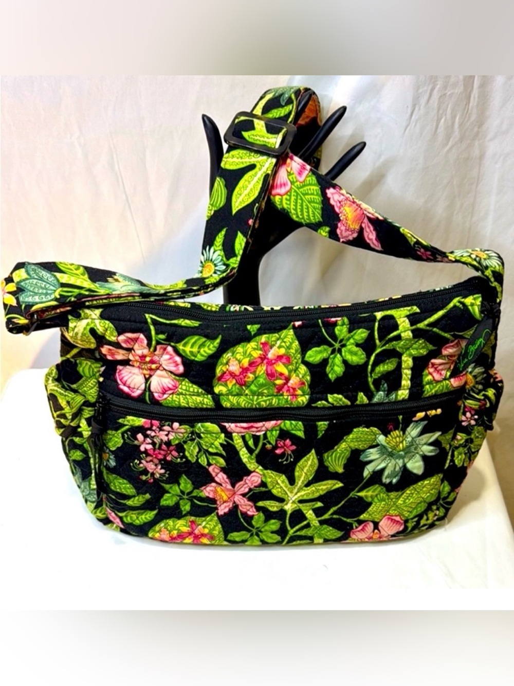 Vera Bradley Floral Black and Green Women's Bag
